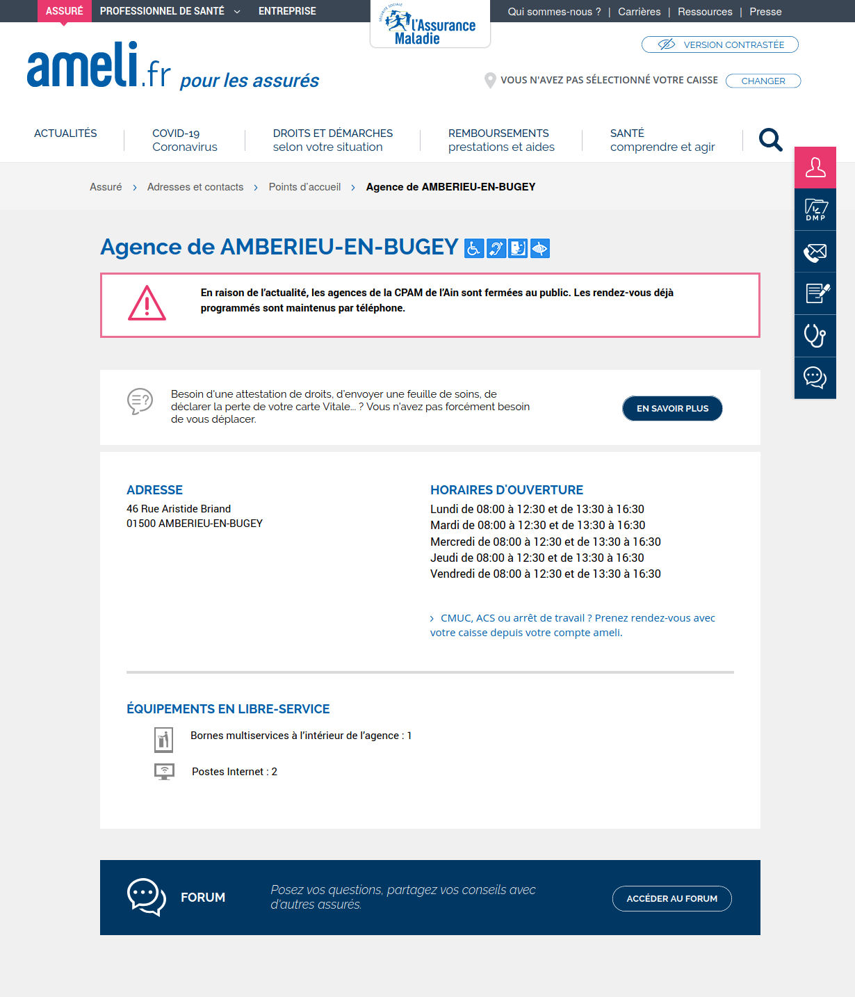 2020-06-05_Agence de AMBERIEU-EN-BUGEY - accessible aux personnes handicapées ameli fr 2020-06-05_Agence de AMBERIEU-EN-BUGEY - accessible aux personnes handicapées ameli fr